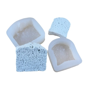 Silicone toast bread mold set with realistic sponge texture for DIY candle and soap making