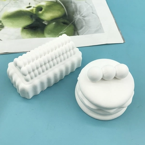 Silicone texture molds for souffles and chocolates with bumpy surface and stacked design