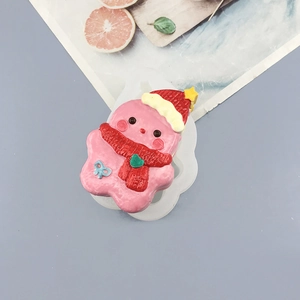 Cartoon snowman silicone mold for DIY Christmas candles and handmade plaster crafts
