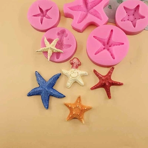 DIY starfish silicone mold set for chocolate fondant cake baking and clay craft projects