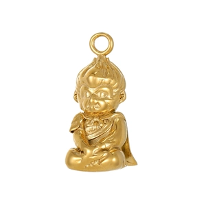 3D gold stainless steel Monkey King pendant charm for DIY jewelry making and necklaces