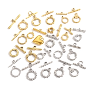 DIY-Knebelverschlüsse aus Edelstahl in Herz- und Sternform, Gold und Silber für Schmuck