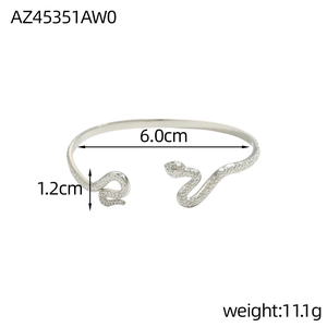 Detaillierte Größenangaben für das silberne schlangenförmige Edelstahl-Armband