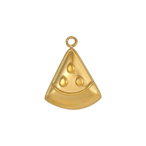 Vue détaillée d'un pendentif pastèque doré pour la création de bijoux DIY créatifs