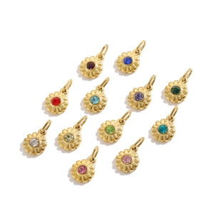 Pendentifs étoile dorés avec 12 couleurs de pierres de naissance pour bijoux DIY