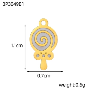 Detailed view of creative lollipop pendant measuring 1.1cm by 0.7cm for DIY jewelry making