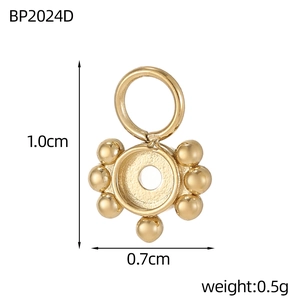 Detailansicht Gold-Edelstahlstern-Anhänger, 1,0cm x 0,7cm, für DIY-Schmuckherstellung