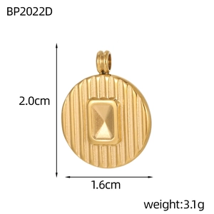 Goldener Schmetterlingsanhänger aus Edelstahl mit 2,0 cm Höhe und 3,1 g Gewicht