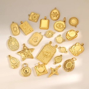 Franse vintage roestvrijstalen onregelmatige geometrische gouden hangers voor doe-het-zelf