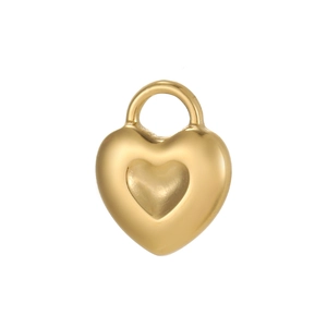 Polierter goldener Doppelherz-Anhänger für DIY-Schmuck mit glatter Metalloberfläche