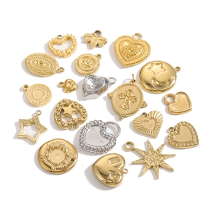 Pendentifs en acier inoxydable poli en forme de cœur et d'étoile pour bijoux DIY