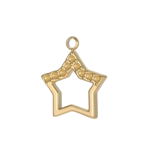 Détail d'un pendentif étoile doré avec points en relief pour la création de bijoux