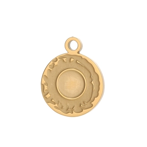Support pendentif rond doré en acier inoxydable pour création de bijoux DIY