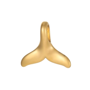 Goldener Walflossen-Anhänger für Halsketten aus hochglanzpoliertem Edelstahl der Meeres-Serie