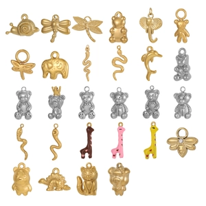 Divers pendentifs animaux en acier inoxydable pour bijoux bricolage DIY variés