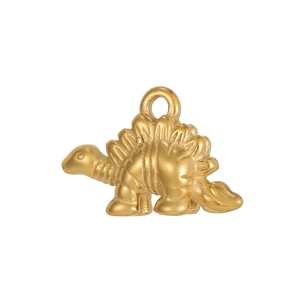 Pendentif dinosaure stégosaure doré poli avec boucle pour colliers et bijoux
