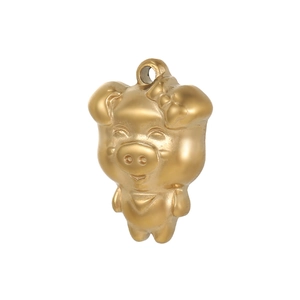 Pendentif cochon doré minimaliste avec finition mate pour colliers et bracelets