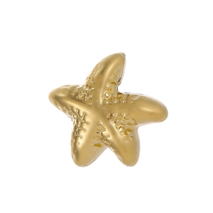 Detailed view of a gold starfish charm with realistic textured surface for DIY jewelry