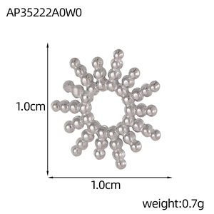 Technische Skizze eines 1,0 cm silbernen Edelstahl-Anhängers in Sonnenform für DIY-Schmuck