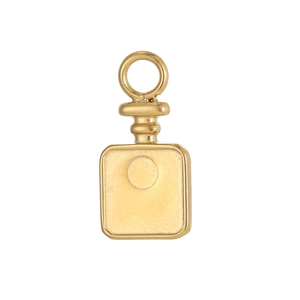 Vintage Gold Parfümflakon Anhänger mit Sonne und Mond Relief für Schmuckherstellung