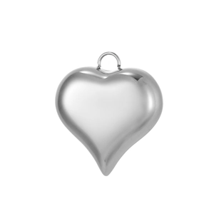 Gepolijste zilveren hart hanger van roestvrij staal voor DIY sieraden maken