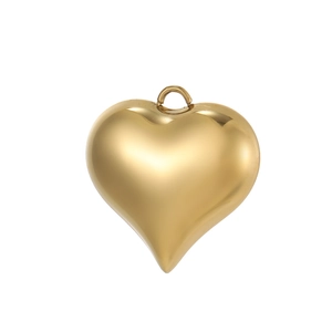Gepolijste gouden hartvormige hanger van roestvrij staal voor DIY-sieraden en accessoires