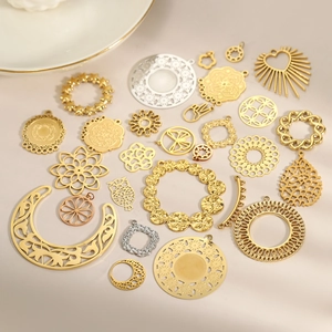 Pendentifs DIY en acier inoxydable aux formes géométriques de lune et d'étoile pour bijoux