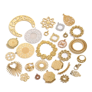 Assortiment de breloques en acier inoxydable doré et argenté pour bijoux DIY