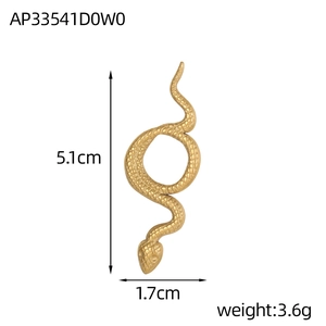 Detailed view of snake-shaped golden pendant with textured scales and 5.1cm height