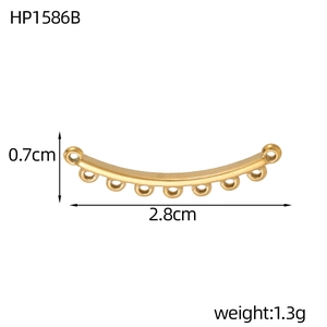 Golden crescent jewelry connector with 8 holes for DIY steampunk necklace crafts