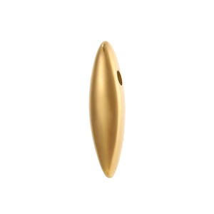Polished gold spindle charm with smooth mirror finish for DIY necklace jewelry