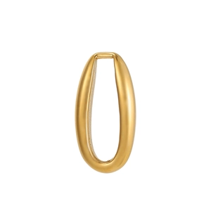 Polished gold minimalist oval pendant in stainless steel for DIY jewelry making