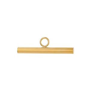 Detailed view of a gold-plated stainless steel toggle bar clasp for jewelry making