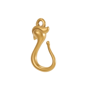 Detailed view of the 18k gold-plated abstract geometric pendant with a matte finish
