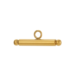 Gold stainless steel toggle bar pendant for DIY jewelry making with matte finish