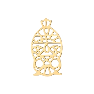 Pendentif visage abstrait creux doré en acier inoxydable pour la création de bijoux
