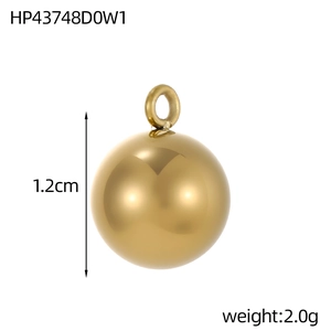 Gepolijste gouden bolvormige hanger 1,2 cm hoog en 2,0 g zwaar met de bovenring