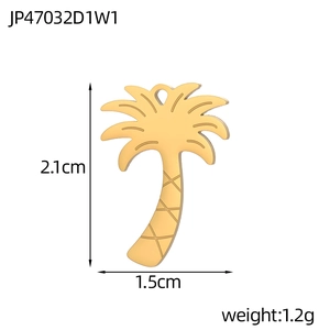 Goldener Edelstahl Kokosnussbaum Anhänger für DIY Schmuck in der Größe 2,1cm x 1,5cm