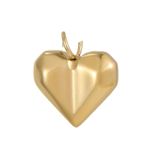 Minimalistische 3D gouden hartvormige hanger voor DIY kettingen en accessoires