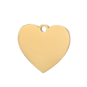 Pendentif coeur en métal doré poli pour la création de bijoux DIY et de colliers