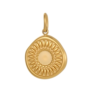 Goldener Vintage-Anhänger mit Sonnenstrahl-Relief für DIY-Schmuck aus Zirkon
