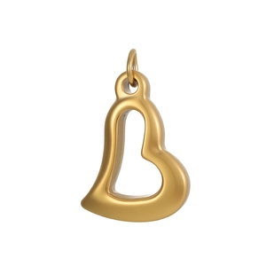 Matte gouden holle hart hanger voor doe-het-zelf sieraden en kettingontwerpen