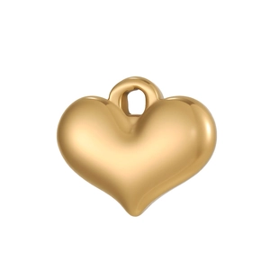 Detailed view of a polished golden heart-shaped pendant for DIY jewelry making
