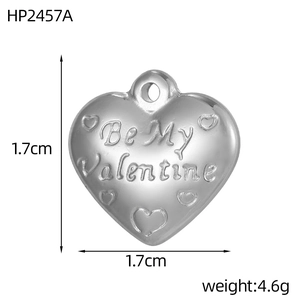 Polished silver heart pendant engraved with Be My Valentine 1.7cm size and 4.6g weight