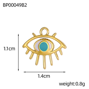 Pendentif Œil de Mauvais Œil doré avec émail bleu, largeur 1,4 cm pour bijoux