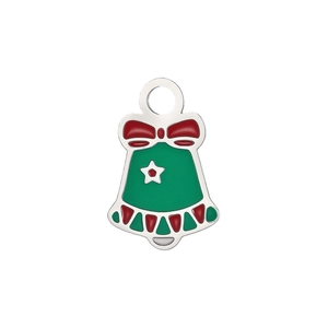 Pendentif cloche de Noël avec nœud rouge et étoile blanche pour accessoires bijoux DIY