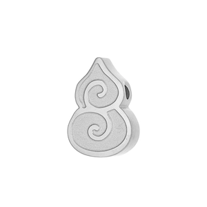 Silver stainless steel Gourd pendant charm with spiral texture for DIY jewelry making