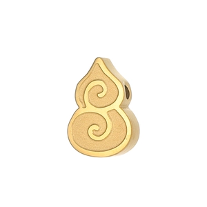 Minimalist gold gourd charm with matte textured finish for DIY necklaces and bracelets