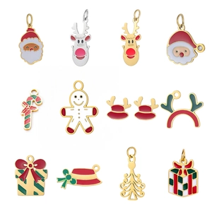 Ciondoli Natalizi in Smalto Acciaio Inossidabile Babbo Natale Renna Albero Omino di Pan di Zenzero Fai da Te Gioielli Festivi Cartone Animato
