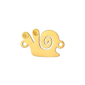 Polished golden snail pendant accessory with dual holes for DIY jewelry and necklaces